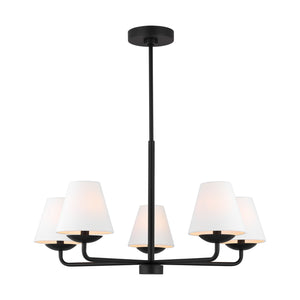 Visual Comfort Studio - DJC1175MBK - Five Light Chandelier - Albion - Midnight Black