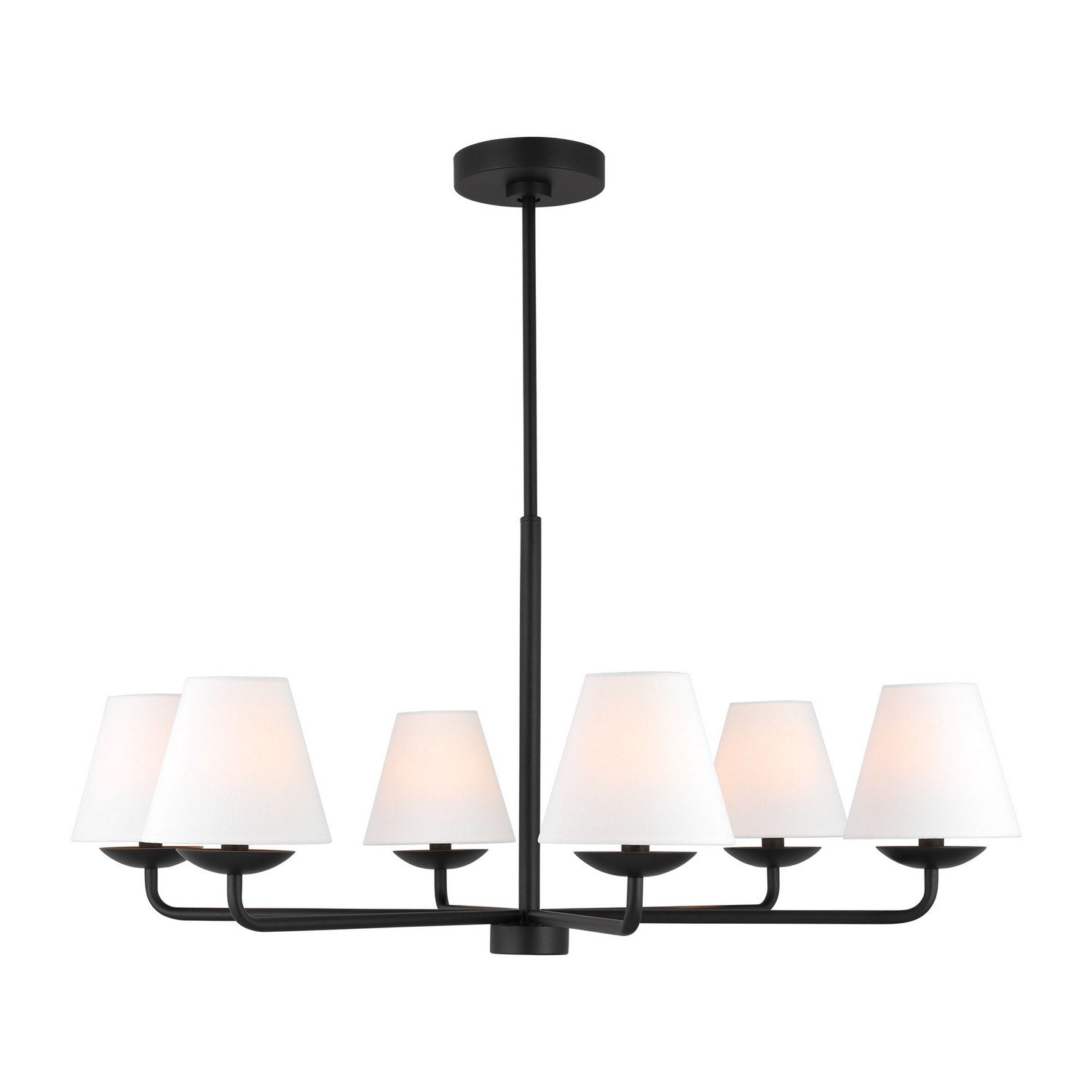 Visual Comfort Studio - DJC1186MBK - Six Light Chandelier - Albion - Midnight Black