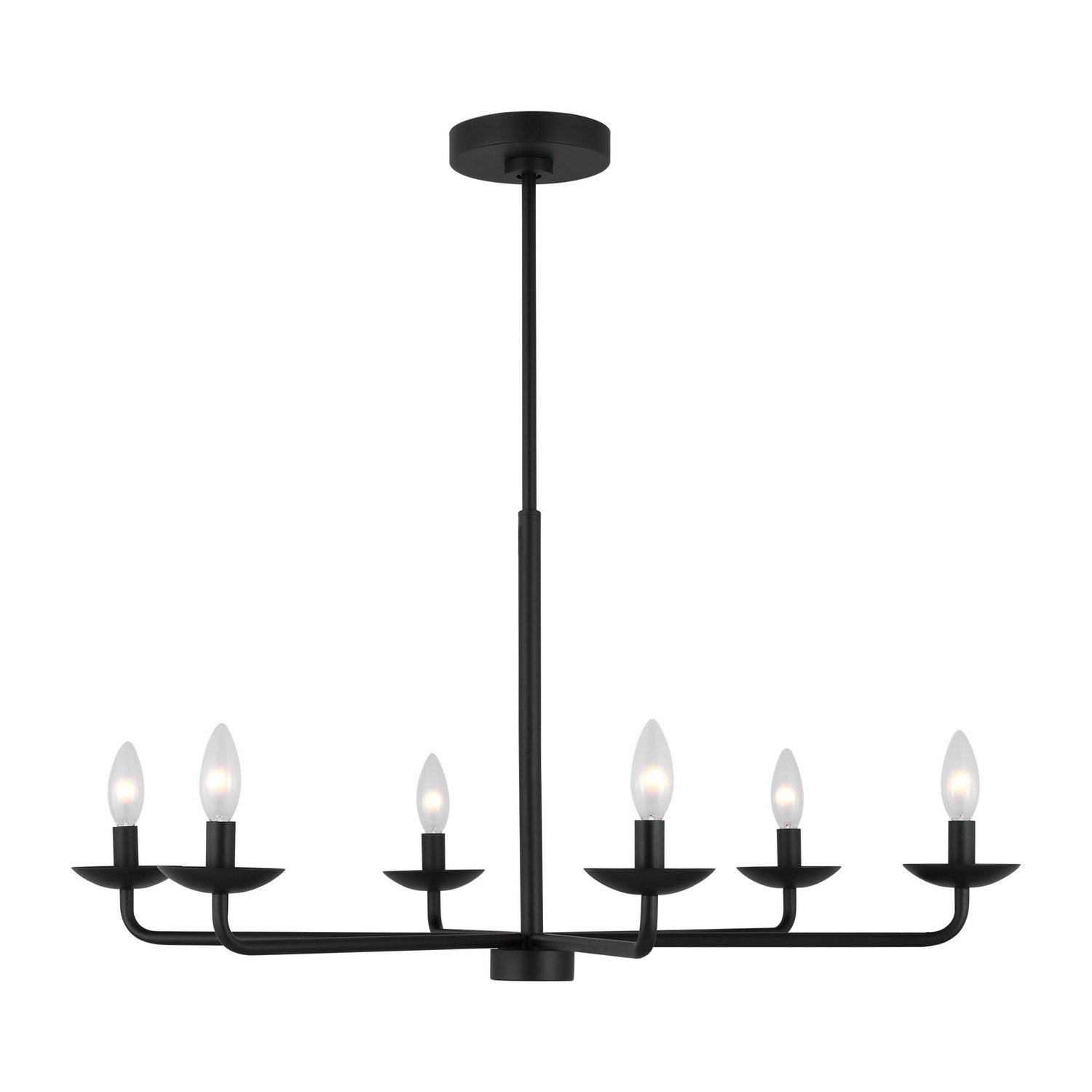 Visual Comfort Studio - DJC1186MBK - Six Light Chandelier - Albion - Midnight Black