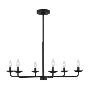 Visual Comfort Studio - DJC1186MBK - Six Light Chandelier - Albion - Midnight Black