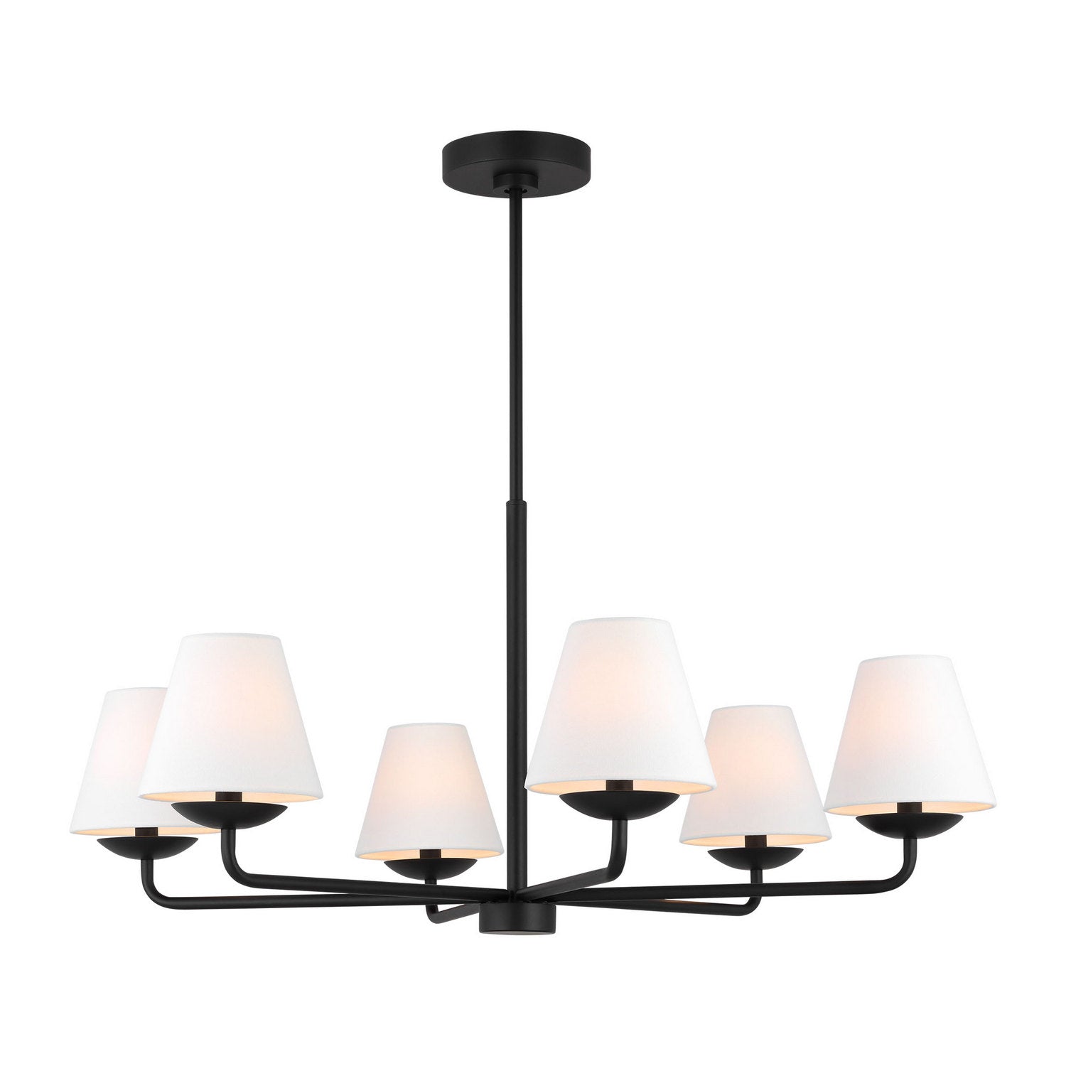 Visual Comfort Studio - DJC1186MBK - Six Light Chandelier - Albion - Midnight Black