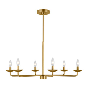 Visual Comfort Studio - DJC1186SB - Six Light Chandelier - Albion - Satin Brass
