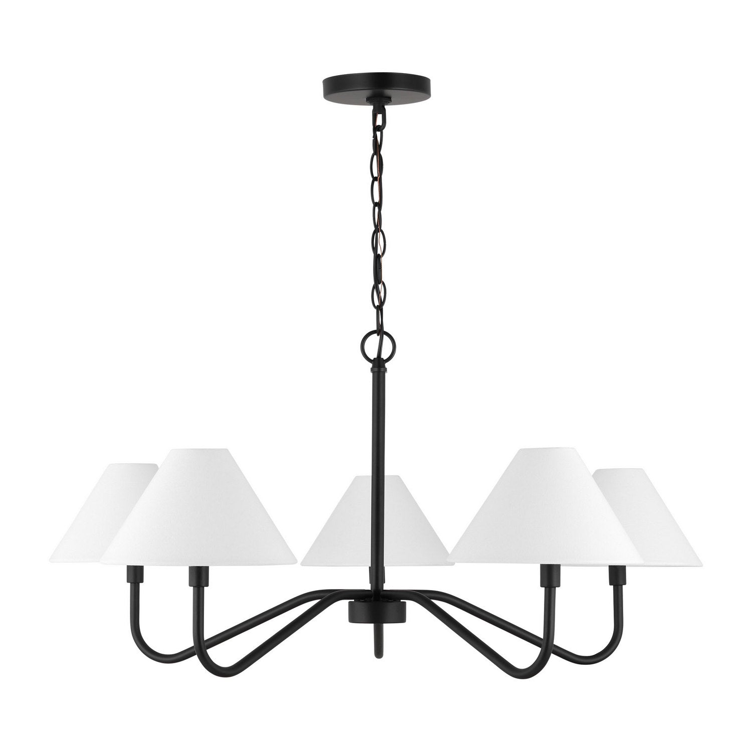 Visual Comfort Studio - DJC1205MBK - Five Light Chandelier - Eldon - Midnight Black