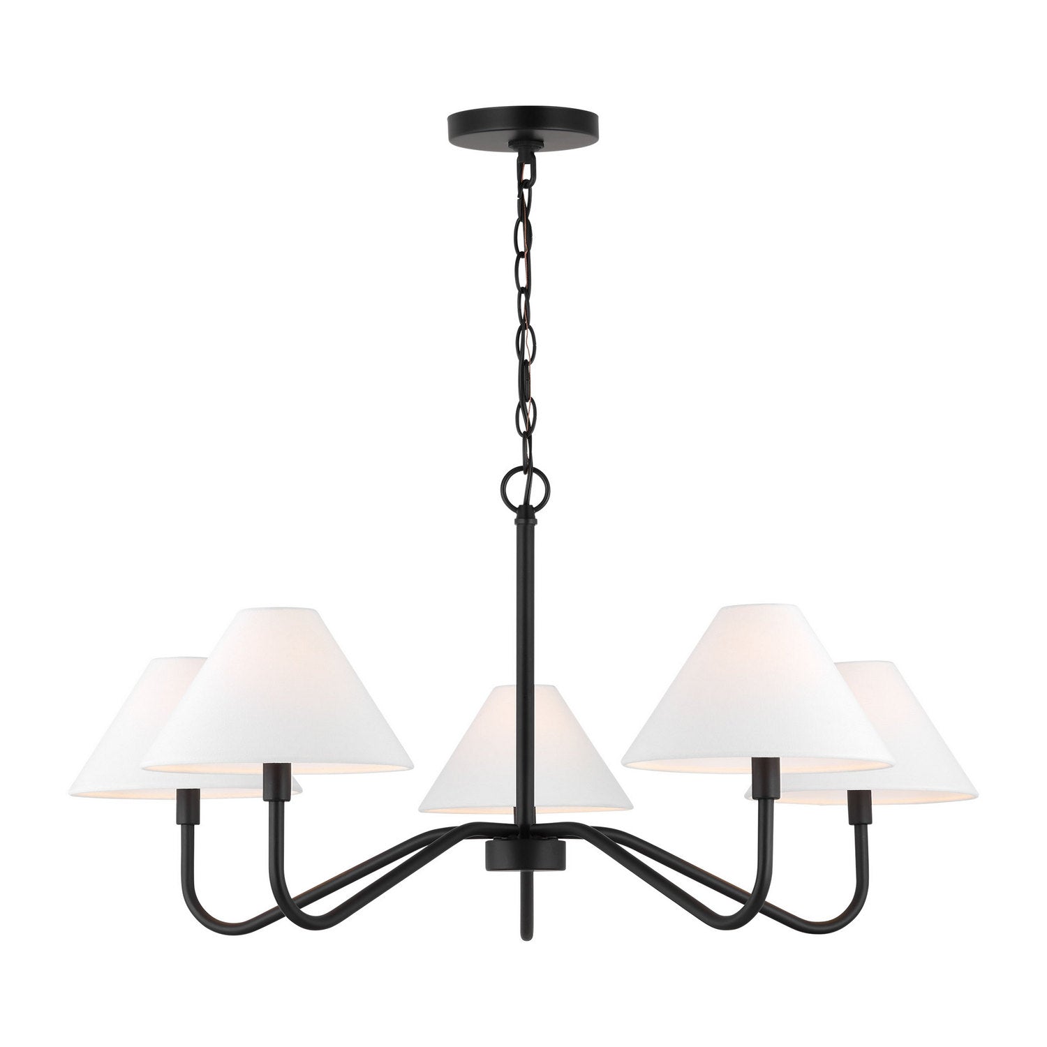 Visual Comfort Studio - DJC1205MBK - Five Light Chandelier - Eldon - Midnight Black