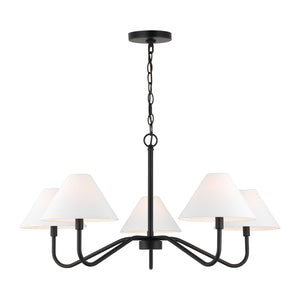 Visual Comfort Studio - DJC1205MBK - Five Light Chandelier - Eldon - Midnight Black