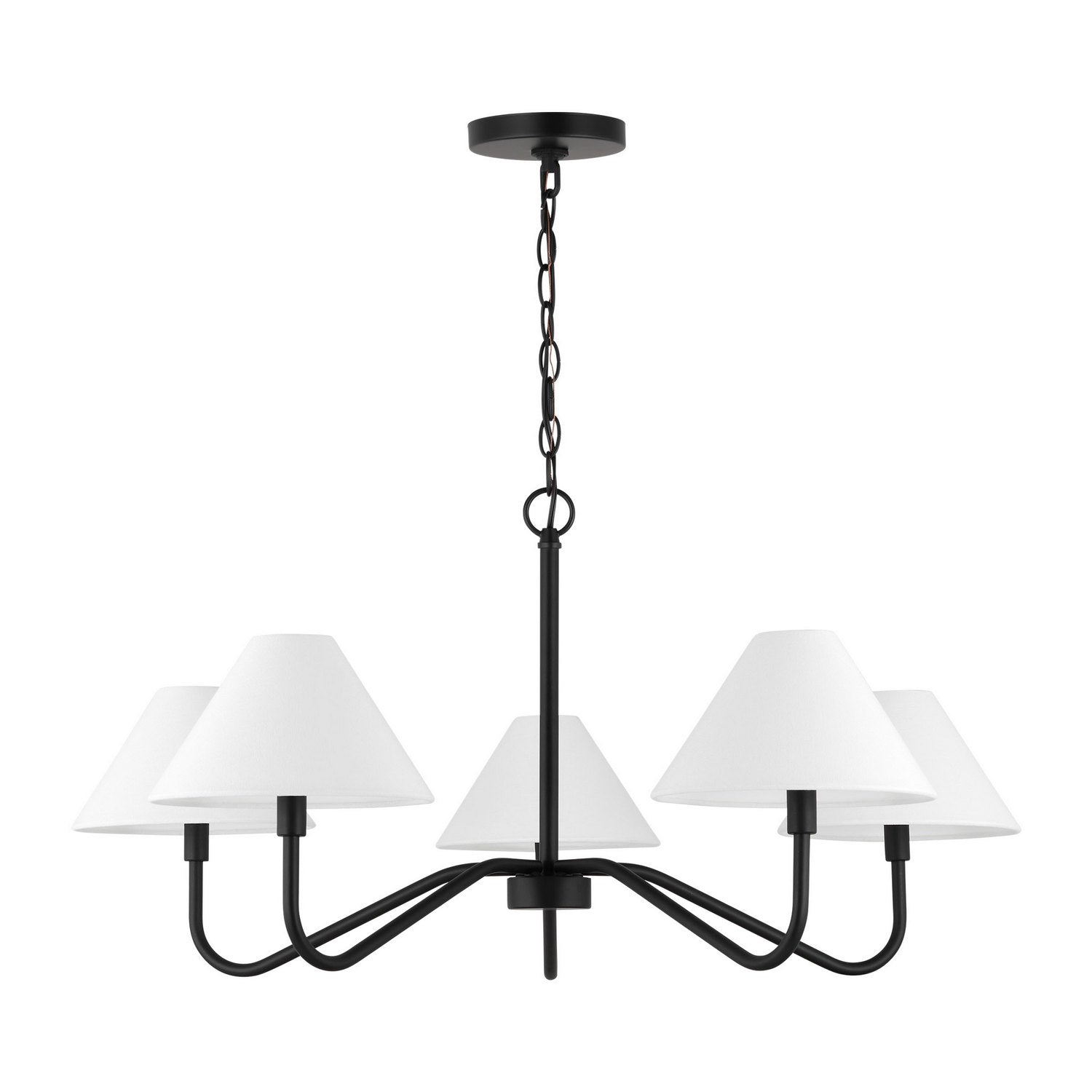 Visual Comfort Studio - DJC1205MBK - Five Light Chandelier - Eldon - Midnight Black