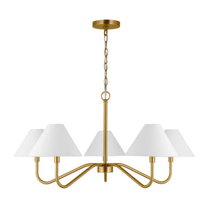 Visual Comfort Studio - DJC1205SB - Five Light Chandelier - Eldon - Satin Brass