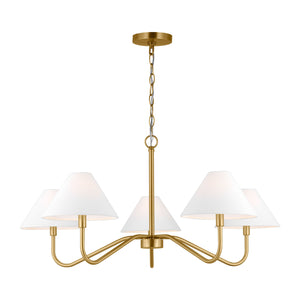 Visual Comfort Studio - DJC1205SB - Five Light Chandelier - Eldon - Satin Brass