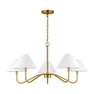 Visual Comfort Studio - DJC1205SB - Five Light Chandelier - Eldon - Satin Brass