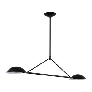Visual Comfort Studio - EC1292AI - Two Light Linear Chandelier - Nevel - Aged Iron