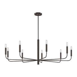 Visual Comfort Studio - EC1319AI - Nine Light Chandelier - Brianna - Aged Iron