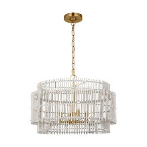 Visual Comfort Studio - EP1394BBS - Four Light Pendant - Elio - Burnished Brass