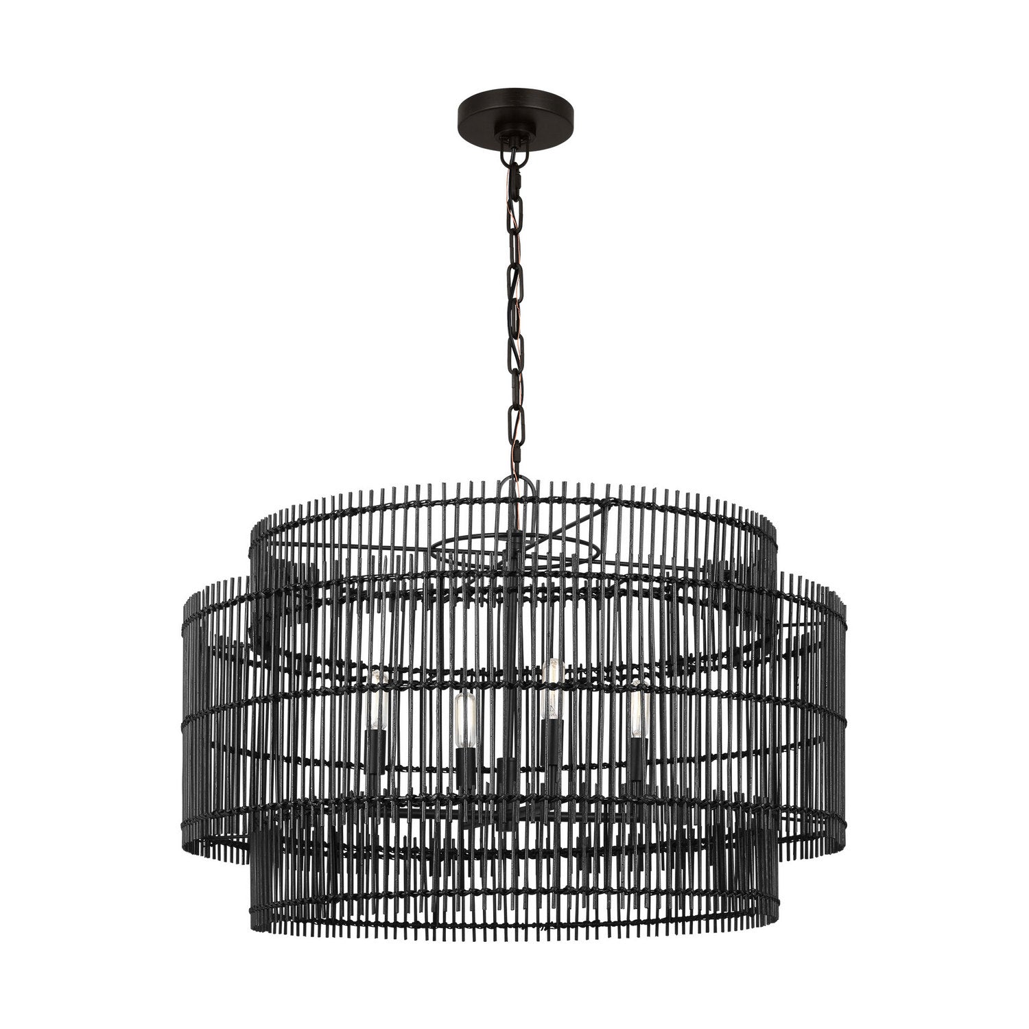 Visual Comfort Studio - EP1404AI - Four Light Pendant - Elio - Aged Iron