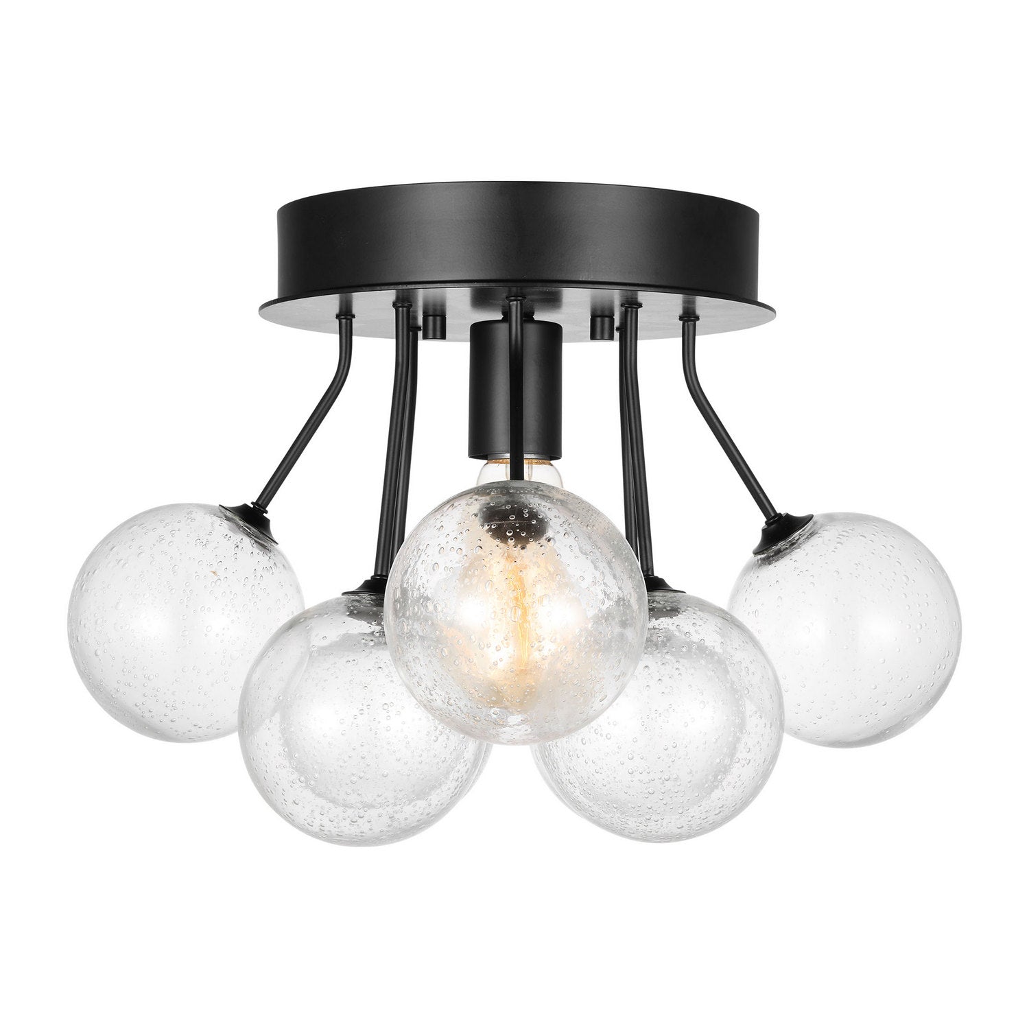 Visual Comfort Studio - 7714301-112 - One Light Semi-Flush Mount - Bronzeville - Midnight Black