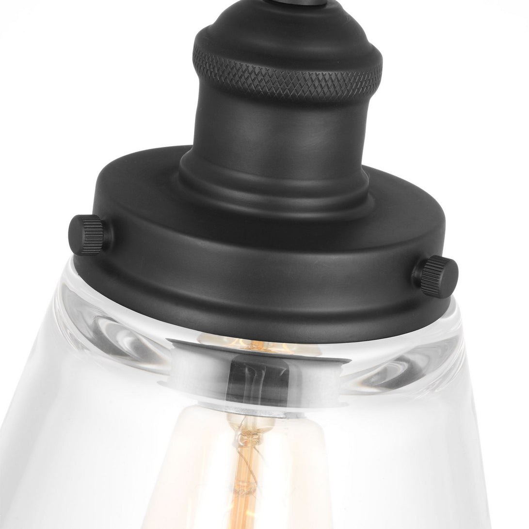Visual Comfort Studio - P1347MBK - One Light Pendant - Baskin - Midnight Black