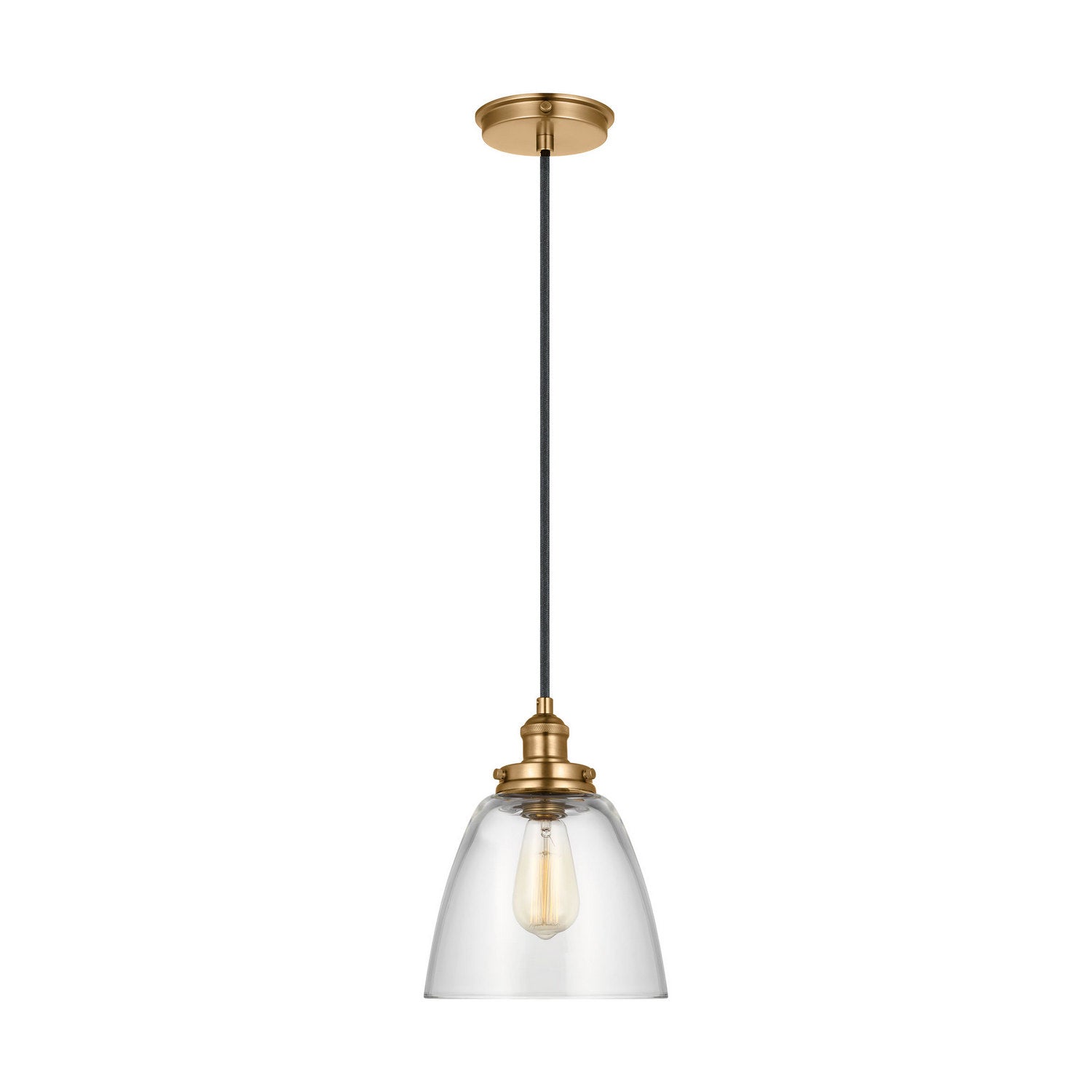 Visual Comfort Studio - P1349SB - One Light Pendant - Baskin - Satin Brass