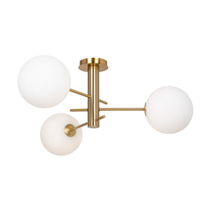 Artcraft - AC11763BR - Three Light Semi-Flush Mount - Aurelia - Brass