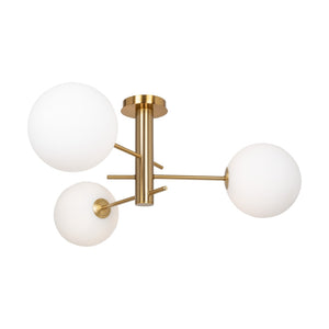 Artcraft - AC11763BR - Three Light Semi-Flush Mount - Aurelia - Brass