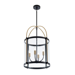 Artcraft - AC11515BB - Four Light Pendant - Bonita - Black and Brushed Brass