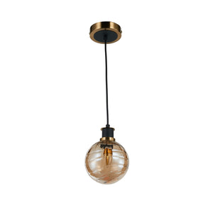 Artcraft - AC11870AM - One Light Pendant - Gem - Black and Brushed Brass