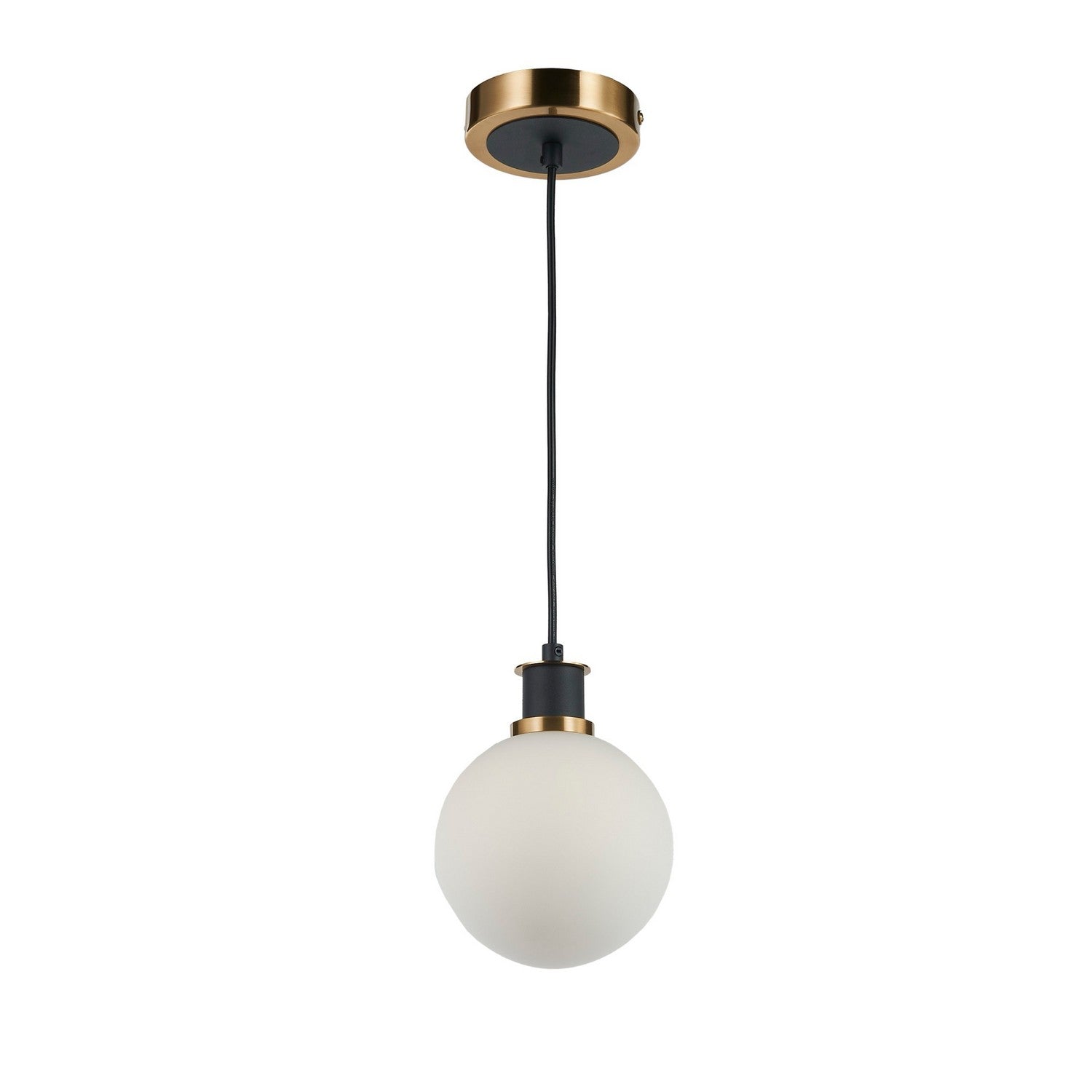 Artcraft - AC11870WH - One Light Pendant - Gem - Black and Brushed Brass