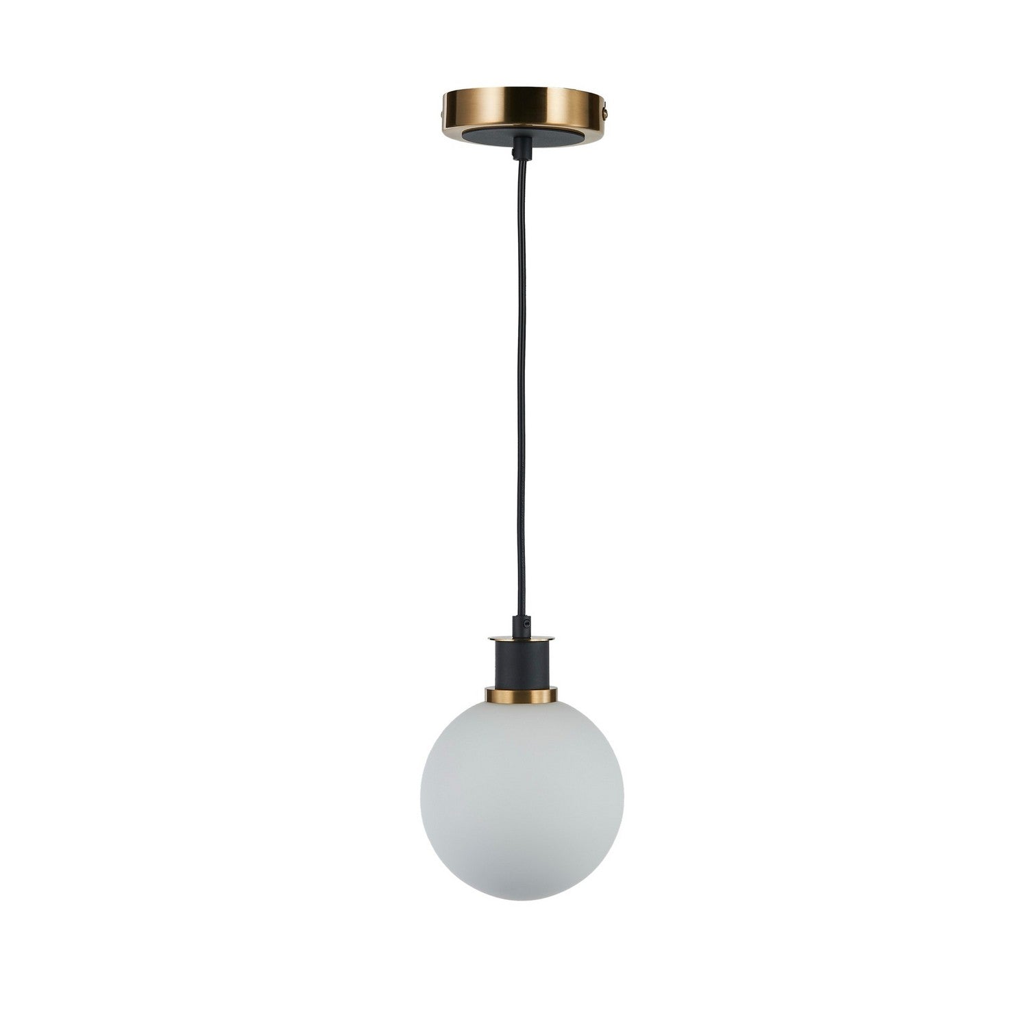 Artcraft - AC11870WH - One Light Pendant - Gem - Black and Brushed Brass