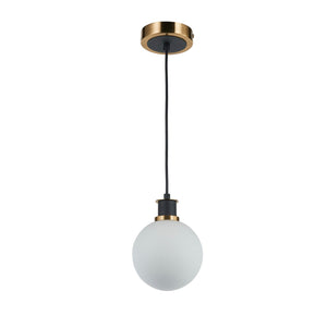 Artcraft - AC11870WH - One Light Pendant - Gem - Black and Brushed Brass