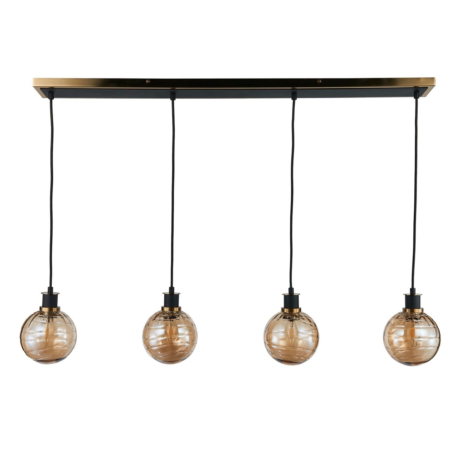 Artcraft - AC11874AM - Four Light Island/Pool Table - Gem - Black and Brushed Brass