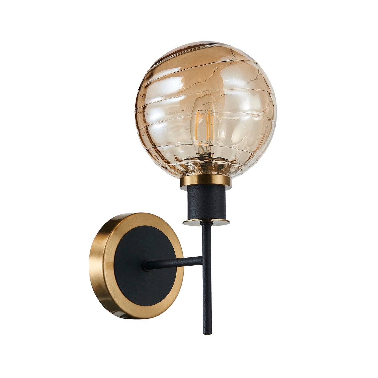 Artcraft - AC11871AM - One Light Wall Sconce - Gem - Black and Brushed Brass