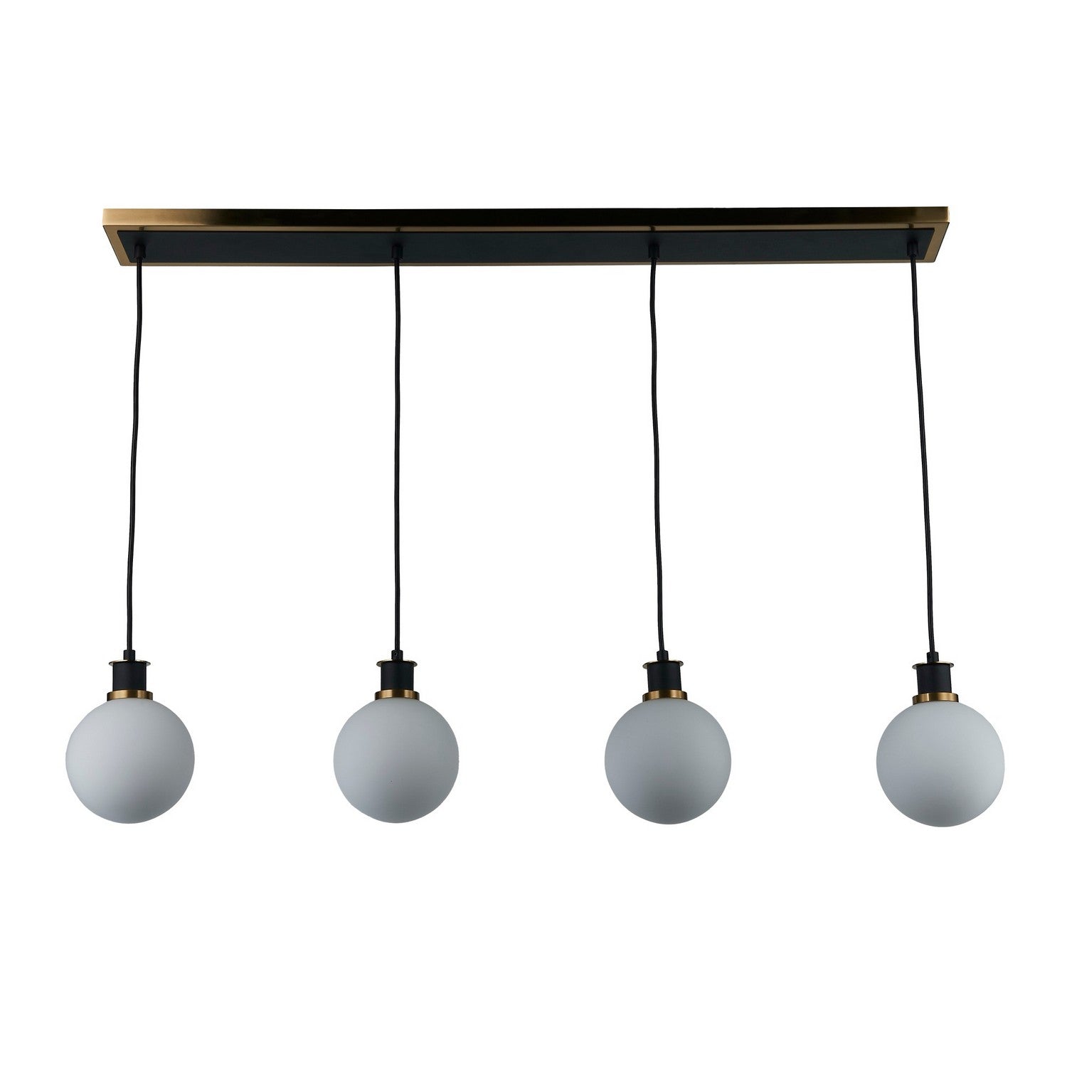 Artcraft - AC11874WH - Four Light Island/Pool Table - Gem - Black and Brushed Brass