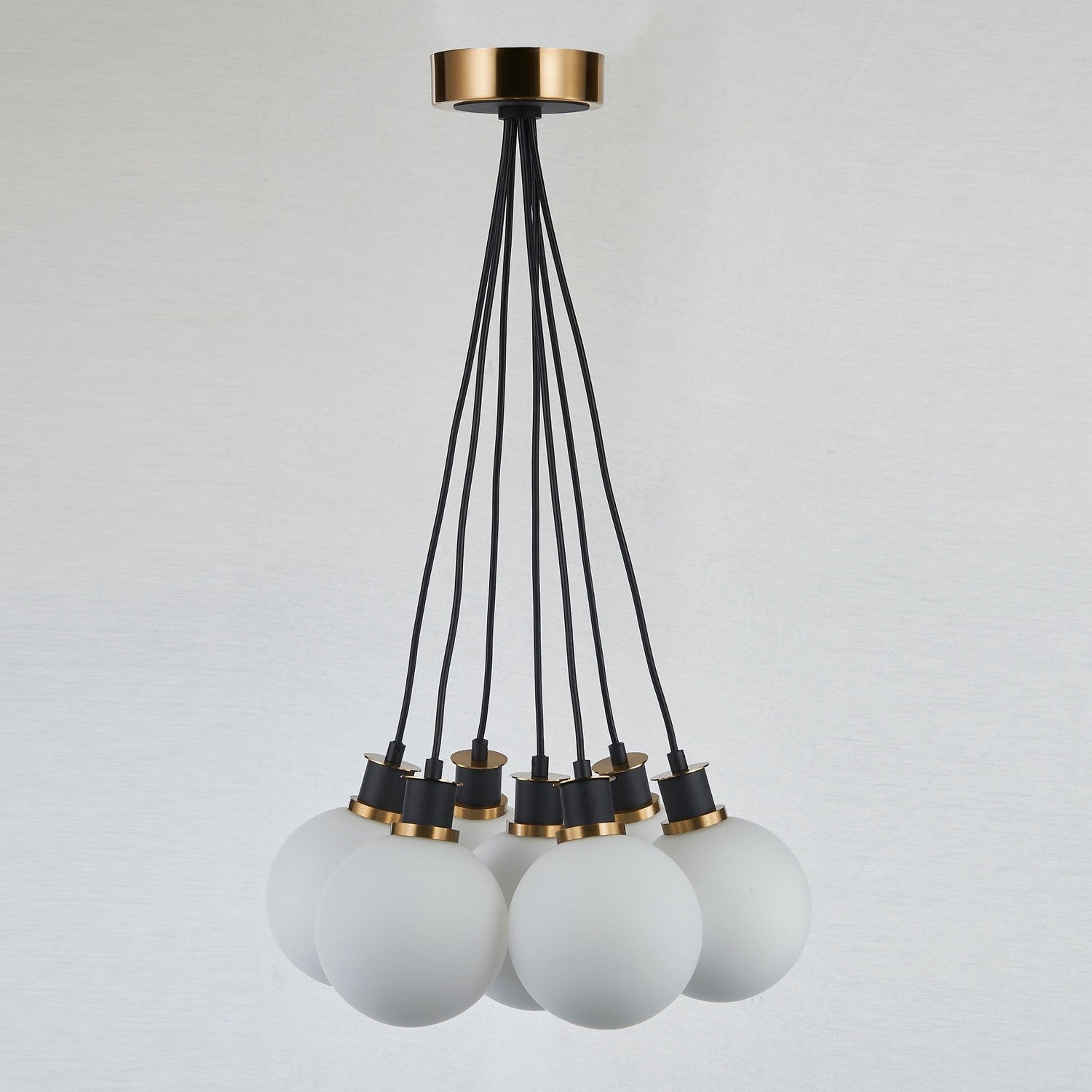 Artcraft - AC11877WH - Seven Light Pendant - Gem - Black and Brushed Brass