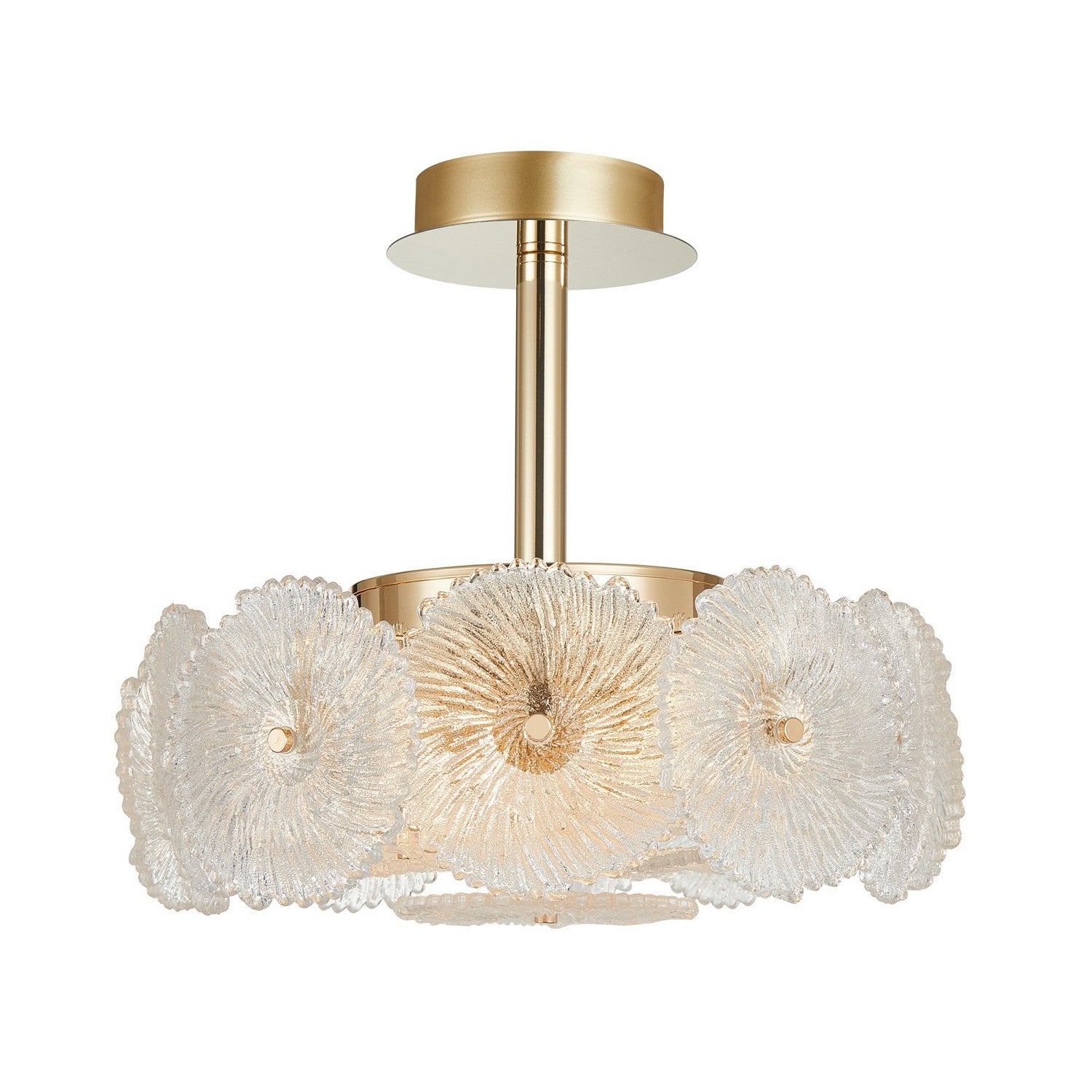 Artcraft - AC11965BR - Six Light Semi-Flush Mount - Bloom - Brass