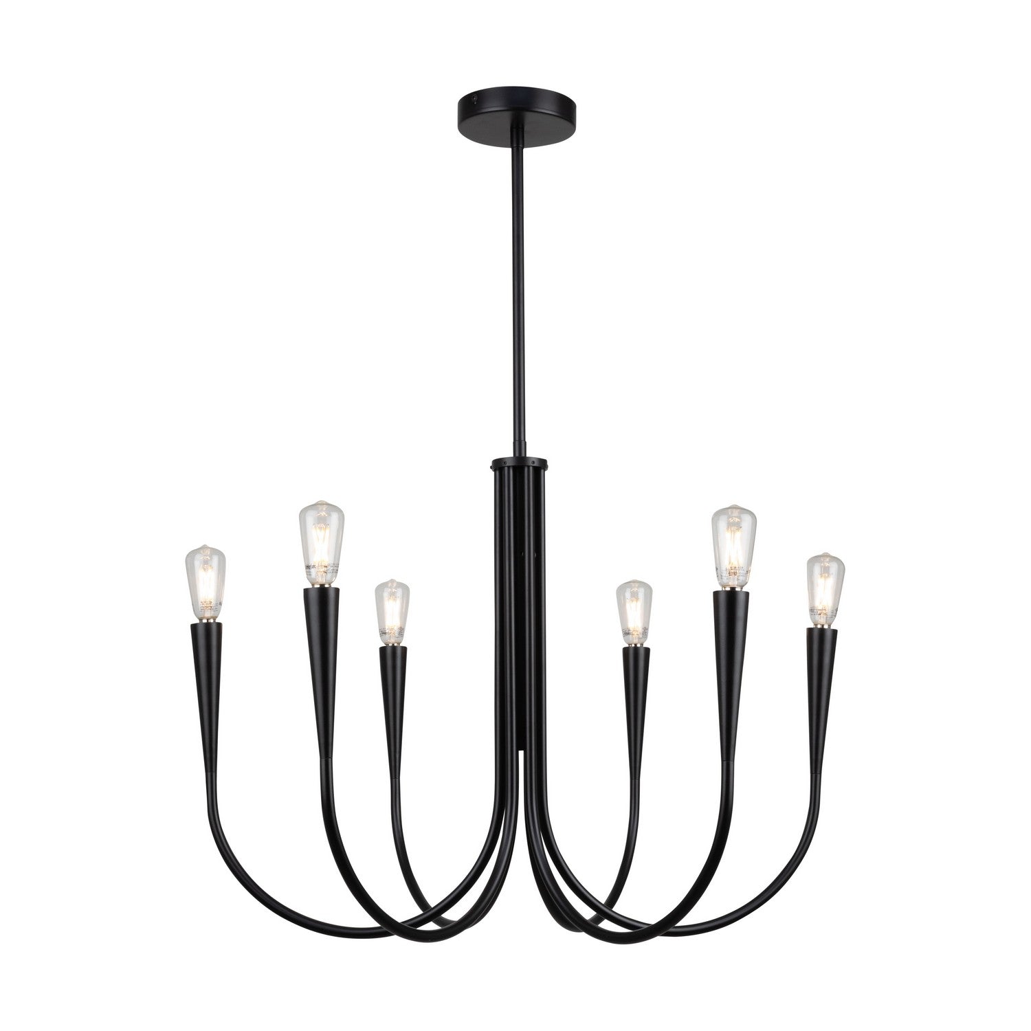 Artcraft - AC11926BK - Six Light Chandelier - Bronte - Black