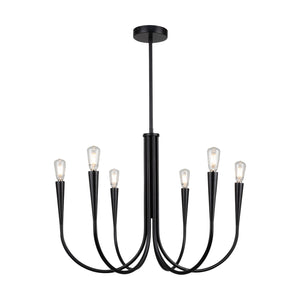 Artcraft - AC11926BK - Six Light Chandelier - Bronte - Black