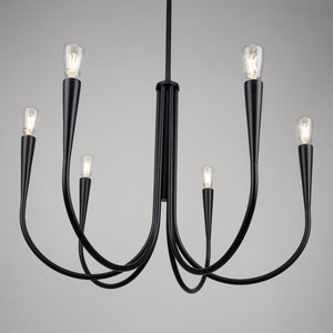 Artcraft - AC11926BK - Six Light Chandelier - Bronte - Black