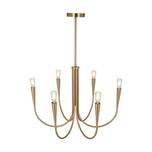 Artcraft - AC11926BR - Six Light Chandelier - Bronte - Brass