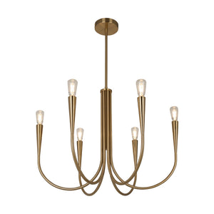 Artcraft - AC11926BR - Six Light Chandelier - Bronte - Brass