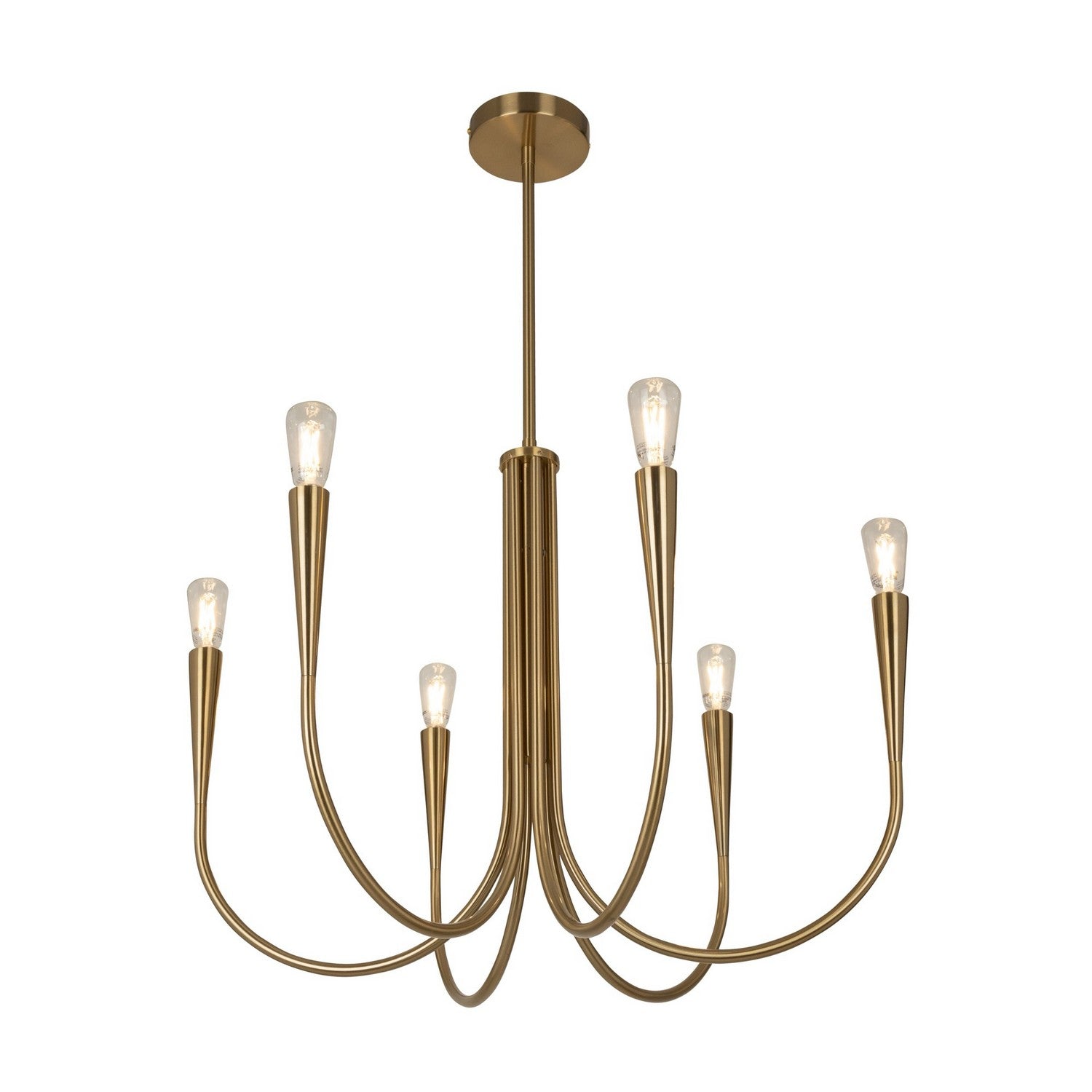 Artcraft - AC11926BR - Six Light Chandelier - Bronte - Brass