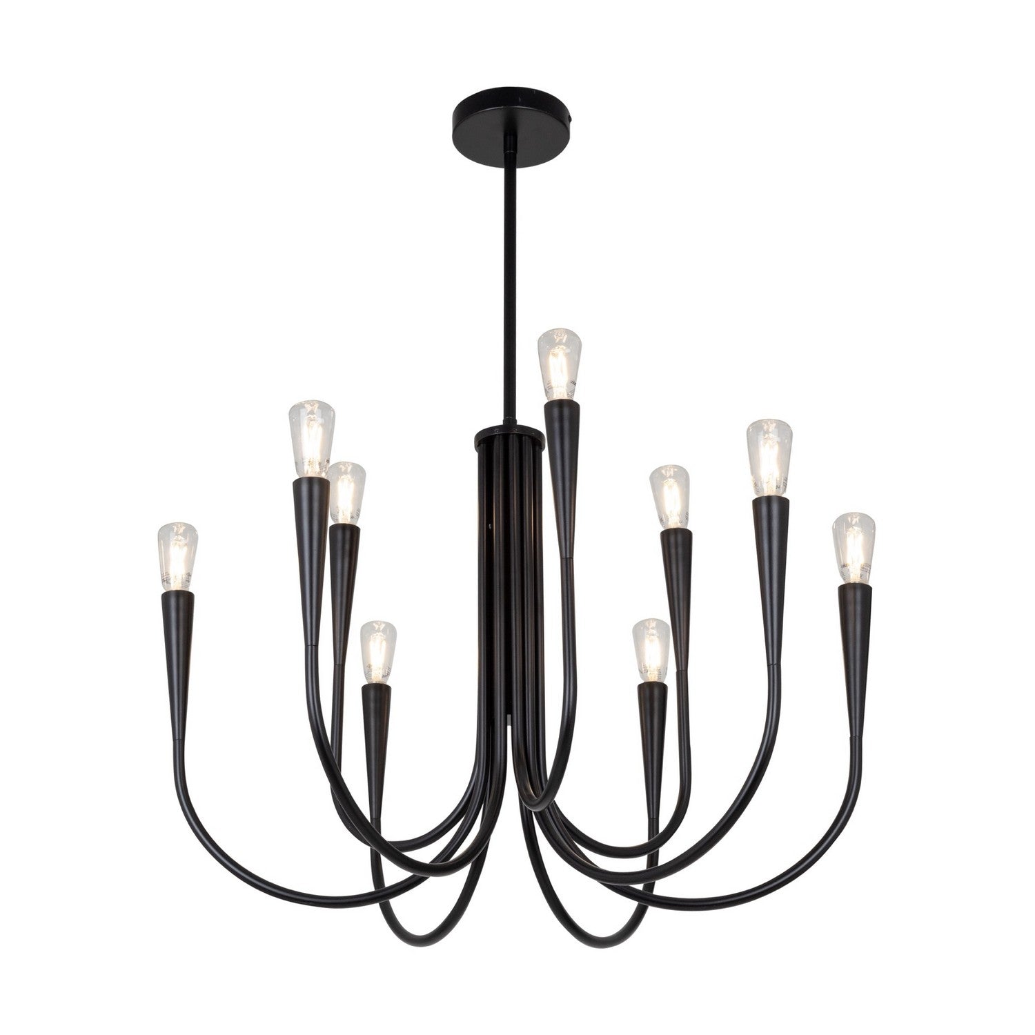 Artcraft - AC11929BK - Nine Light Chandelier - Bronte - Black