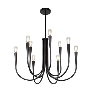 Artcraft - AC11929BK - Nine Light Chandelier - Bronte - Black