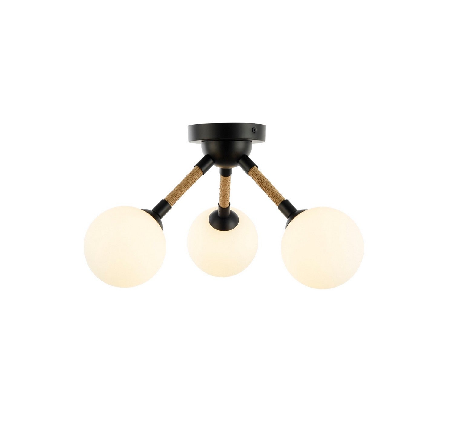 Artcraft - AC11843BK - Three Light Semi-Flush Mount - Capilano - Black