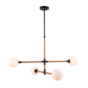 Artcraft - AC11844BK - Four Light Chandelier - Capilano - Black