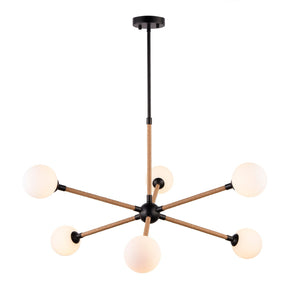 Artcraft - AC11846BK - Six Light Chandelier - Capilano - Black