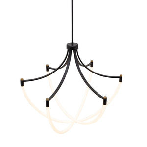 Artcraft - AC6810BK - LED Chandelier - Cascata - Black and Brushed Brass