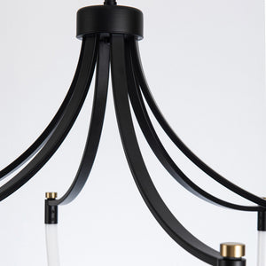 Artcraft - AC6810BK - LED Chandelier - Cascata - Black and Brushed Brass