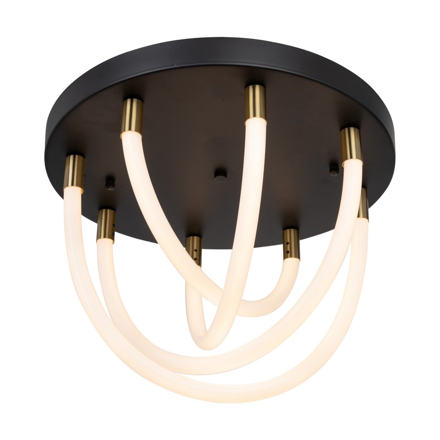 Artcraft - AC6811BK - LED Flush Mount - Cascata - Black and Brushed Brass