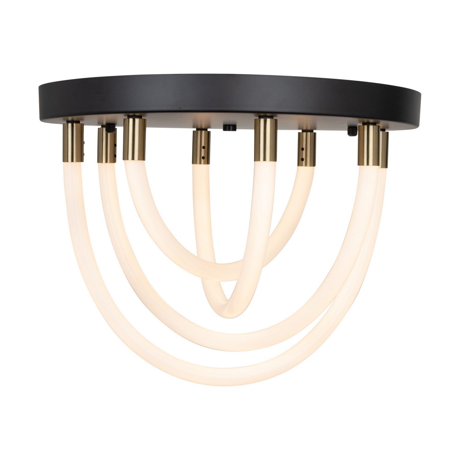 Artcraft - AC6811BK - LED Flush Mount - Cascata - Black and Brushed Brass