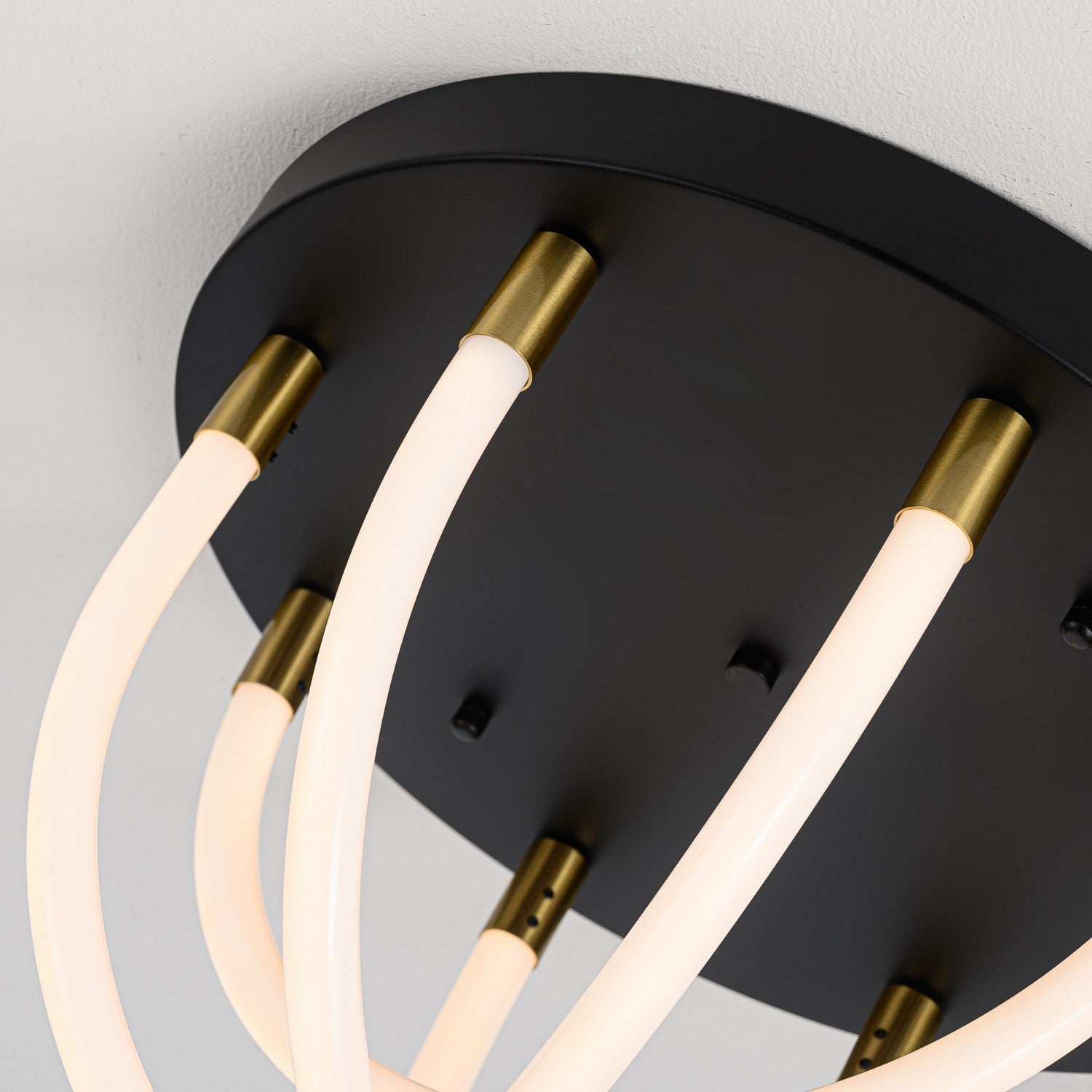 Artcraft - AC6811BK - LED Flush Mount - Cascata - Black and Brushed Brass