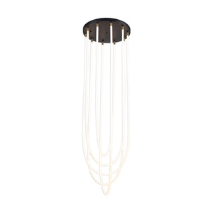 Artcraft - AC6812BK - LED Chandelier - Cascata - Black and Brushed Brass