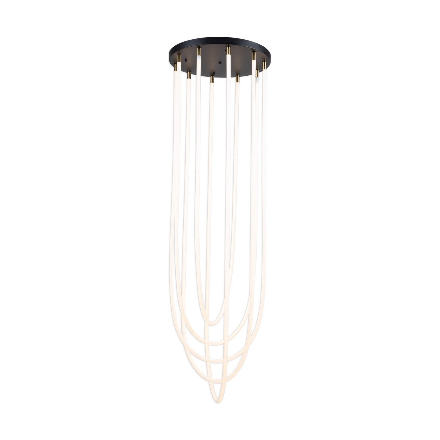 Artcraft - AC6812BK - LED Chandelier - Cascata - Black and Brushed Brass